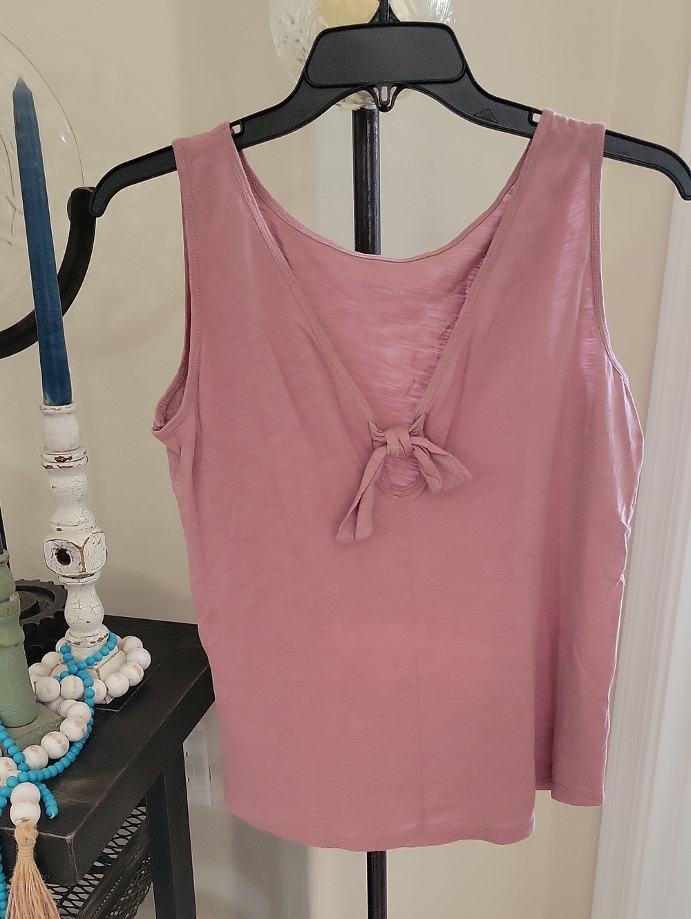 LOFT Mauve/Dusty Rose Tie-front  Tank Top